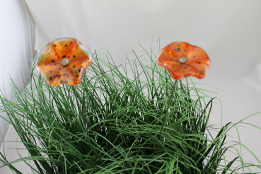 Glasblume mit Edelstahlstab