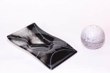 Glasschale Silver Line