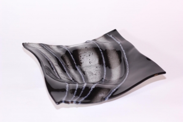 Glasschale Silver Line