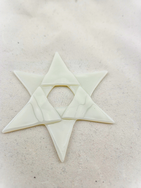 Fusing Glas Stern weiß zum Hängen