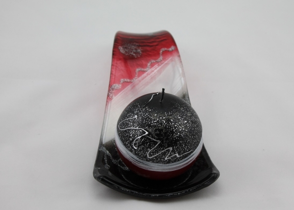 Kerzenschale Red ´n Grey