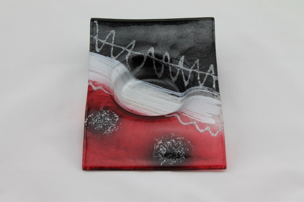 Kerzenschale Red ´n Grey