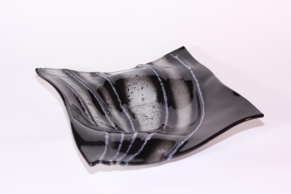 Glasschale Silver Line