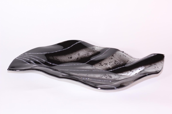 Glasschale Silver Line