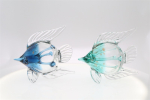 Glas Fisch blau